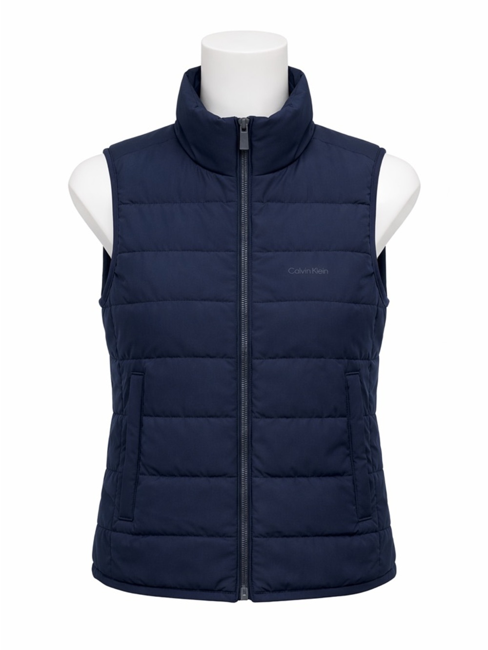 Size XS Calvin Klein Women’s Quilted Puffer Vest Navy Lightweight Zip